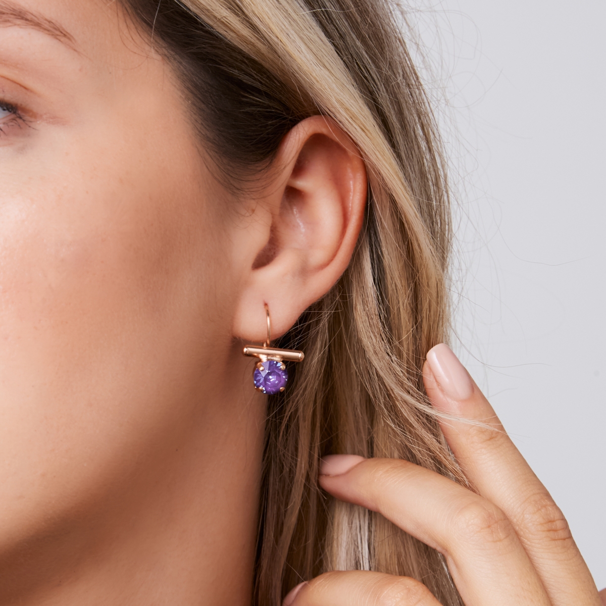 Alternative view of 5535F Colorful frame simple earrings Catherine bijoux Silver