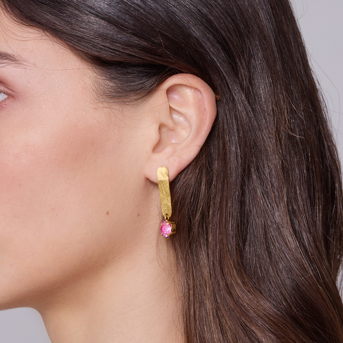 Alternative view of 5688F Colourful crystal earrings Άσπρο