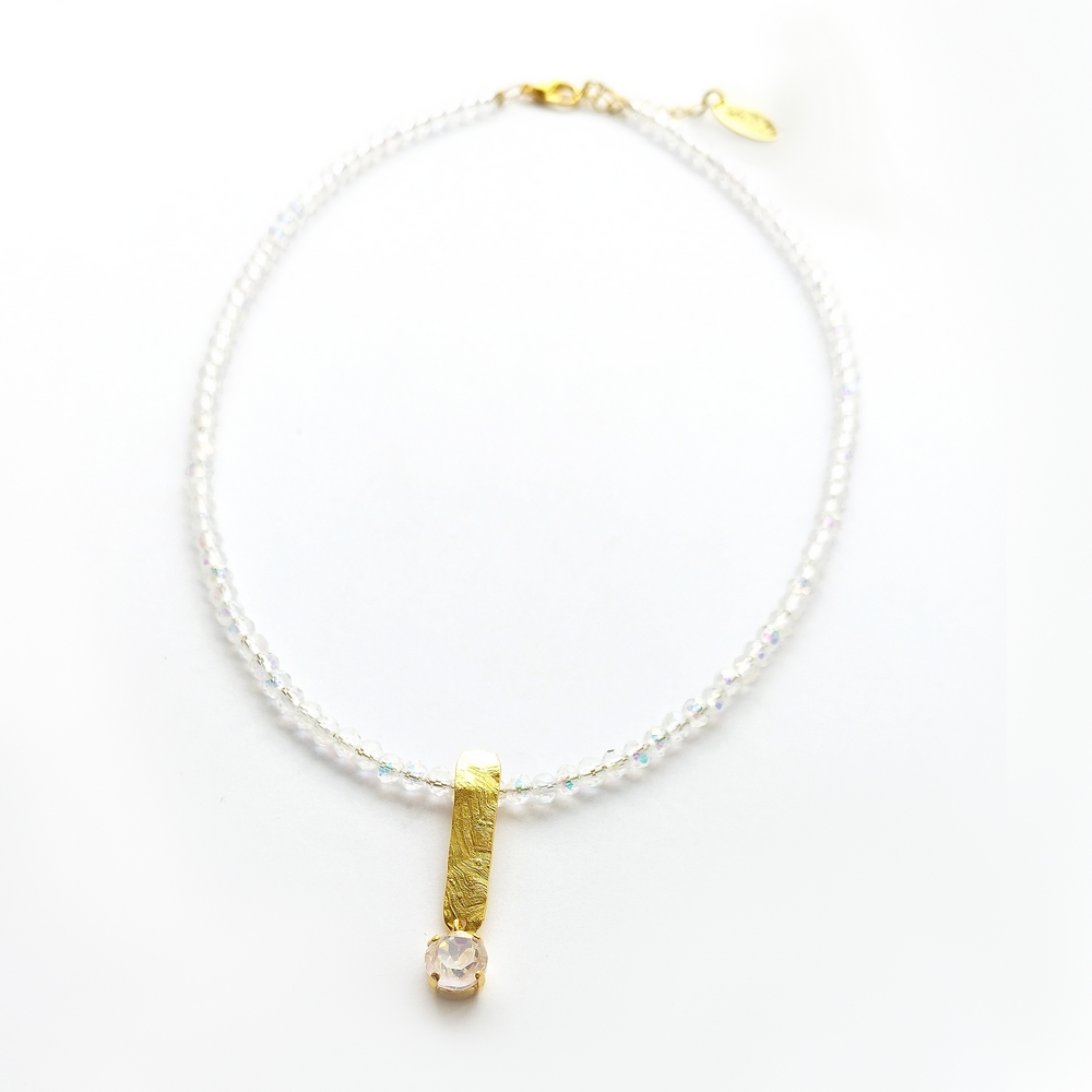5688A Colourful crystal necklace Άσπρο