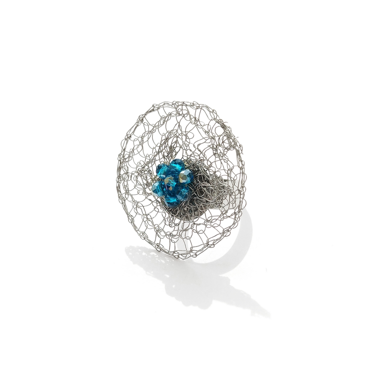 Alternative view of 5669D Mesh with color χειροποίητο δαχτυλιδι Catherine bijoux Σιέλ