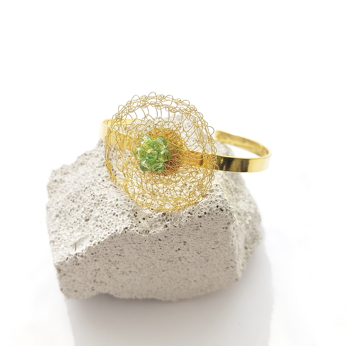 5669E Mesh with color χειροποίητο βραχιόλι Catherine bijoux Πράσινο