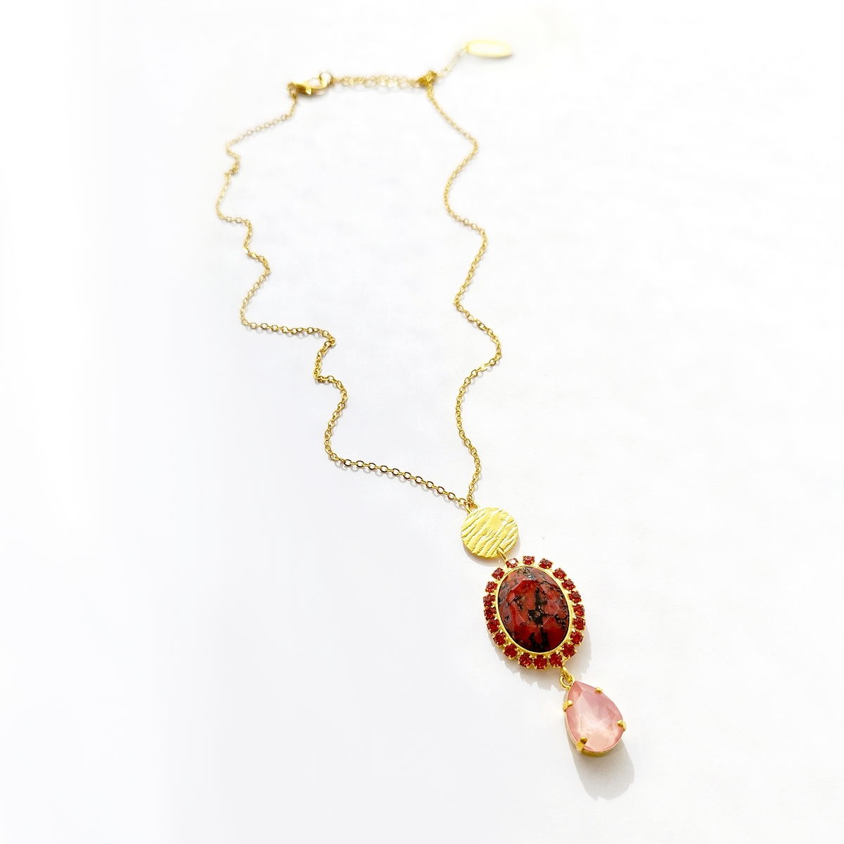 Alternative view of 5696A Oval stone crystal pendant Πορτοκαλί
