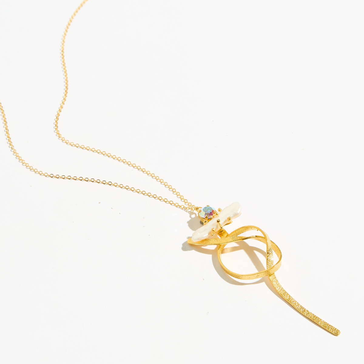 Alternative view of 5692A Nest of freshwater pearl necklace Χρυσό