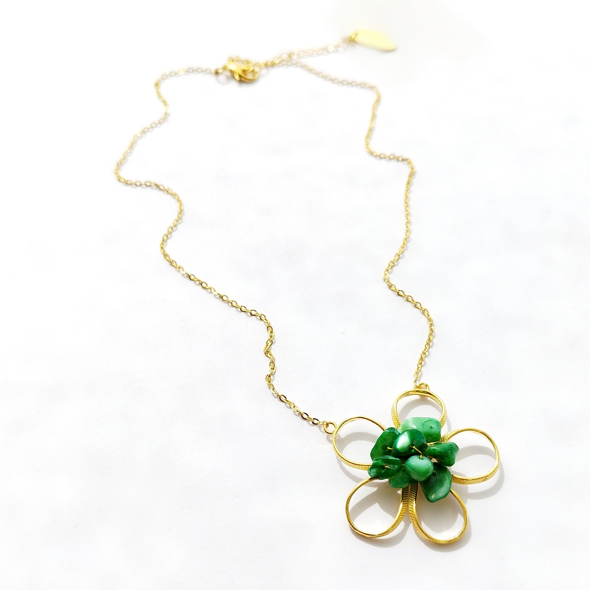 5713A Color in bloom χειροποίητο κολιέ Catherine bijoux Πράσινο