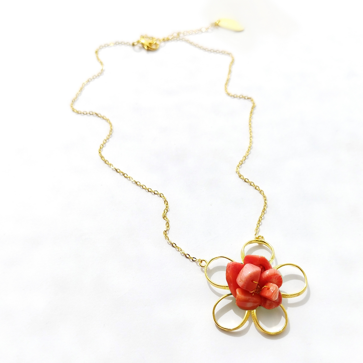 5713A Color in bloom χειροποίητο κολιέ Catherine bijoux Πορτοκαλί