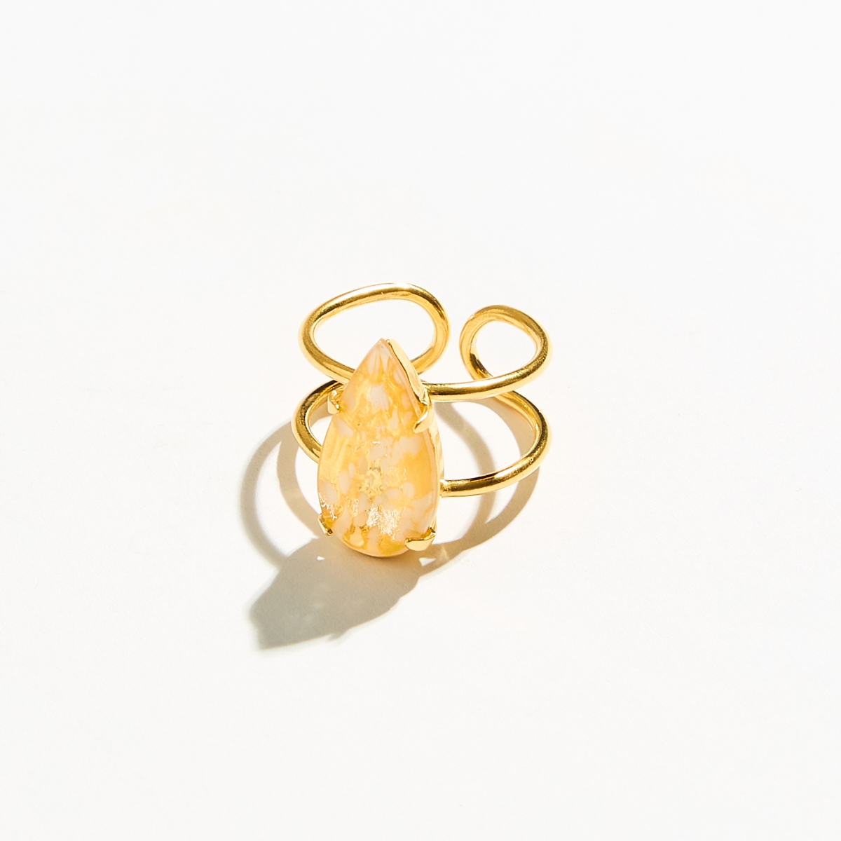 Alternative view of 5698D Amber flow small ring Κίτρινο