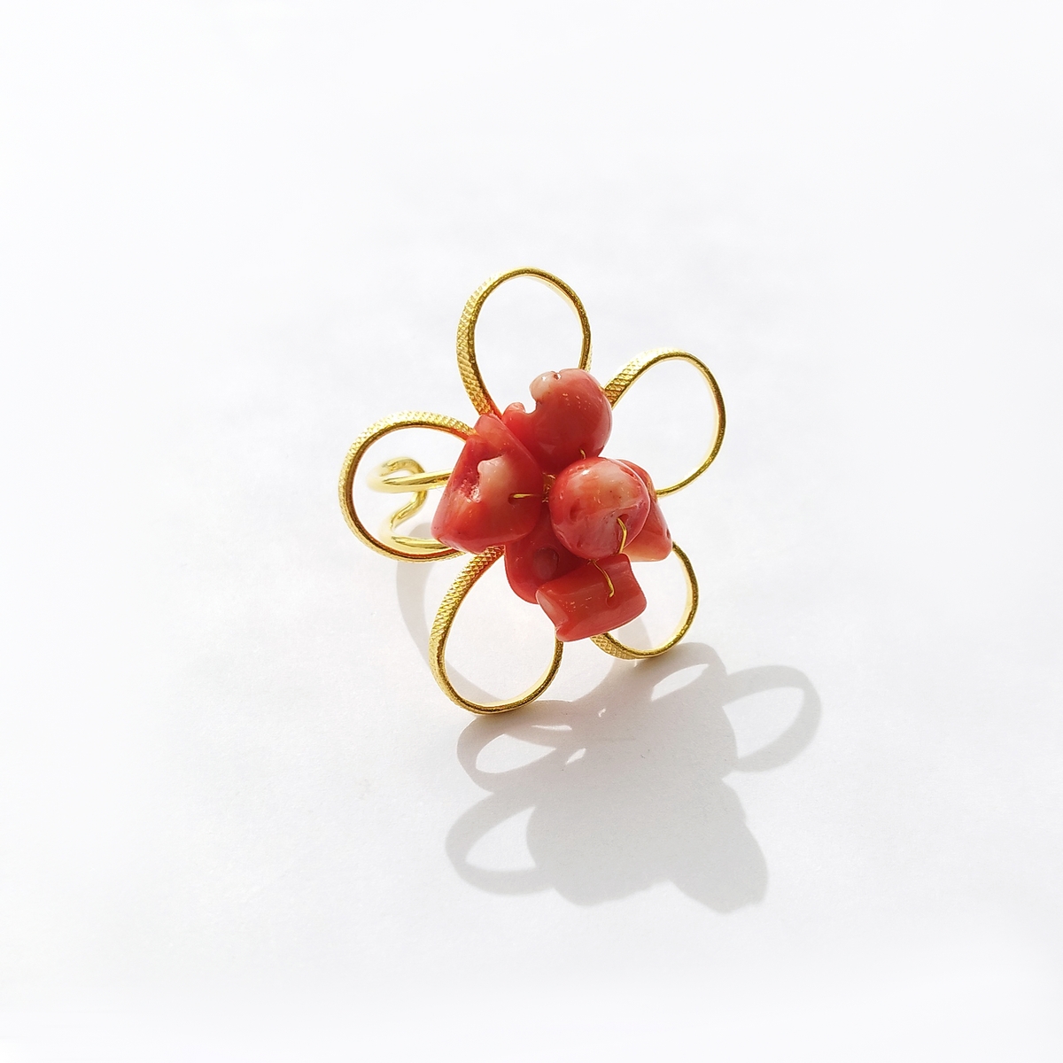 Alternative view of 5713D Color in bloom long χειροποίητο δαχτυλιδι Catherine bijoux Πορτοκαλί