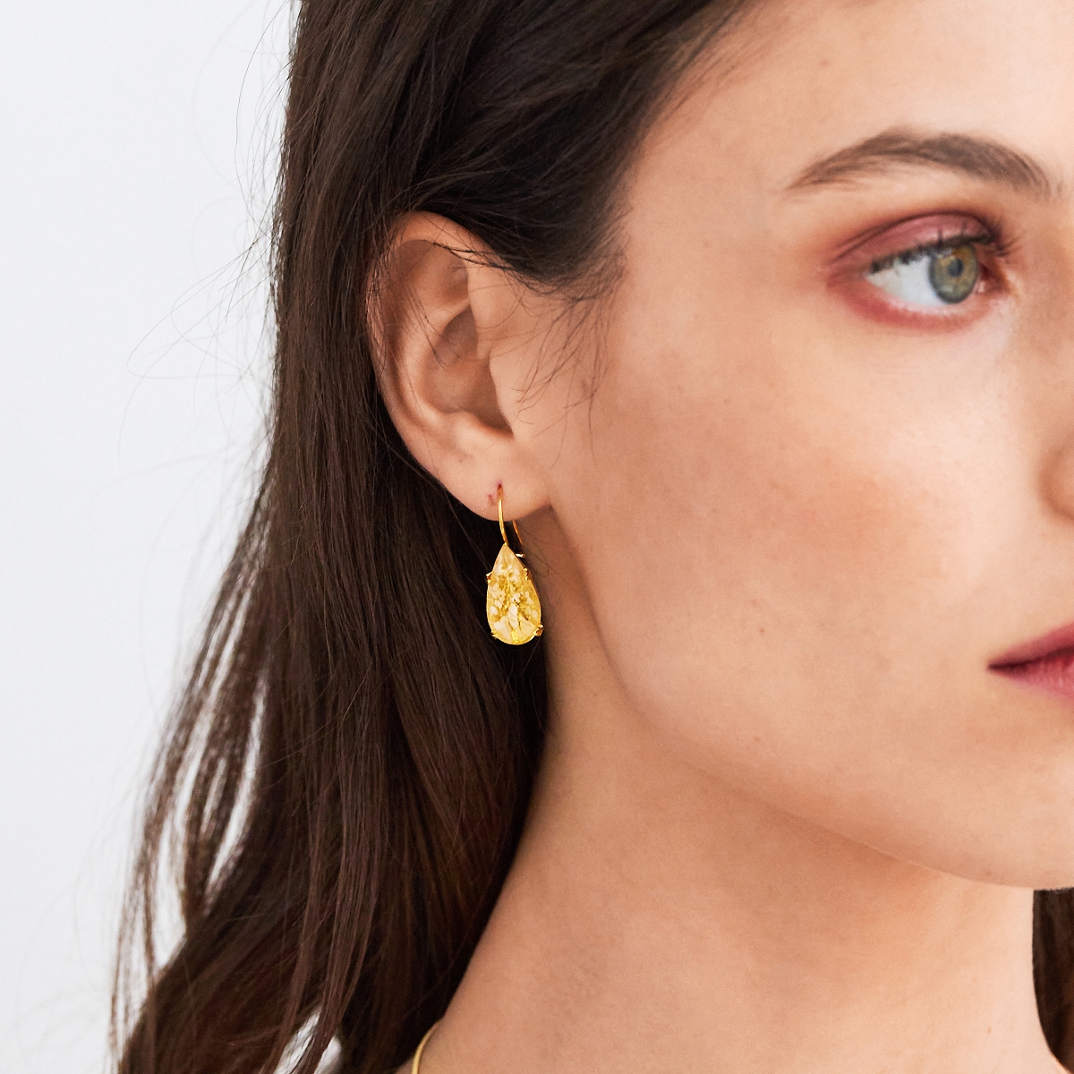 Alternative view of 5698F Amber flow small earrings Τυρκουάζ