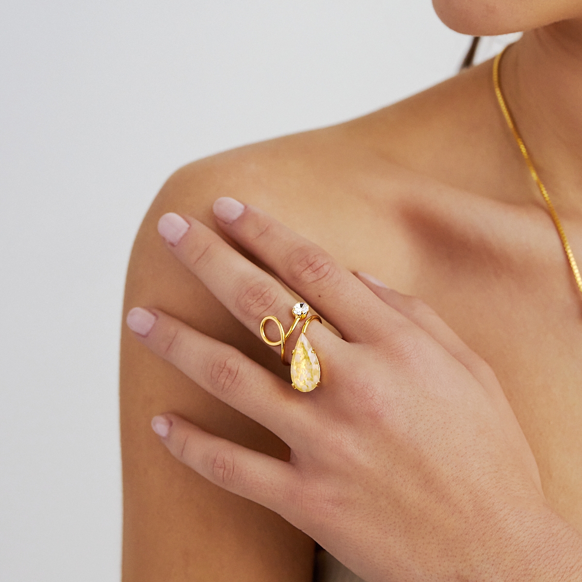 Alternative view of 5699D Amber flow ring Τυρκουάζ