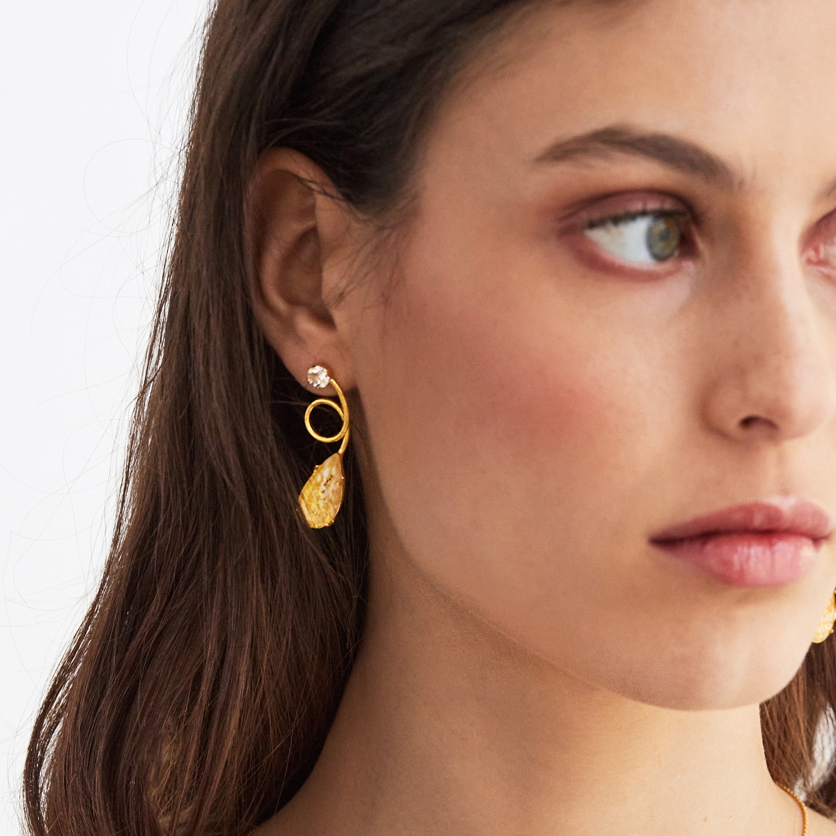 Alternative view of 5699F Amber flow earrings Τυρκουάζ