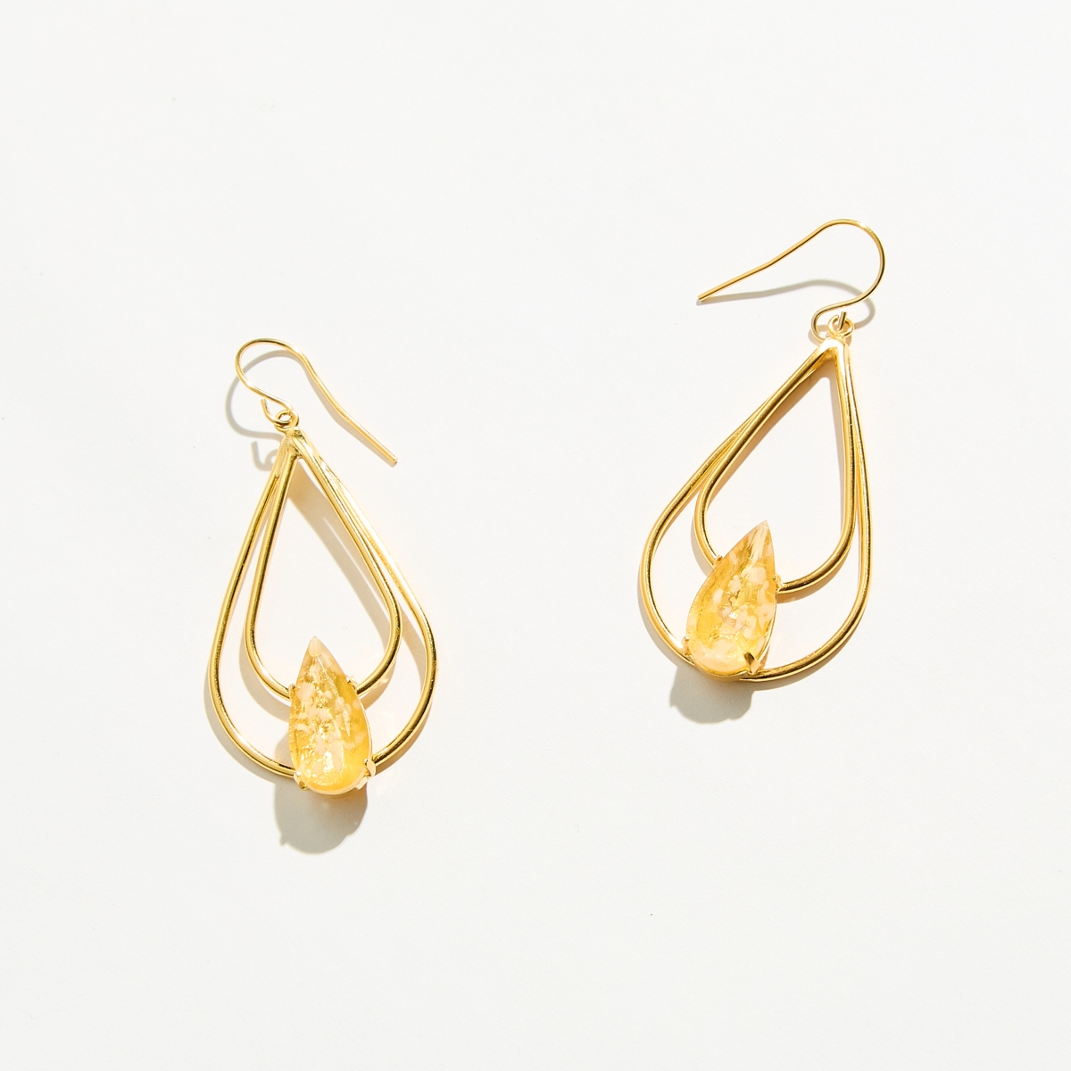 Alternative view of 5700F Amber flow tear earrings Κίτρινο