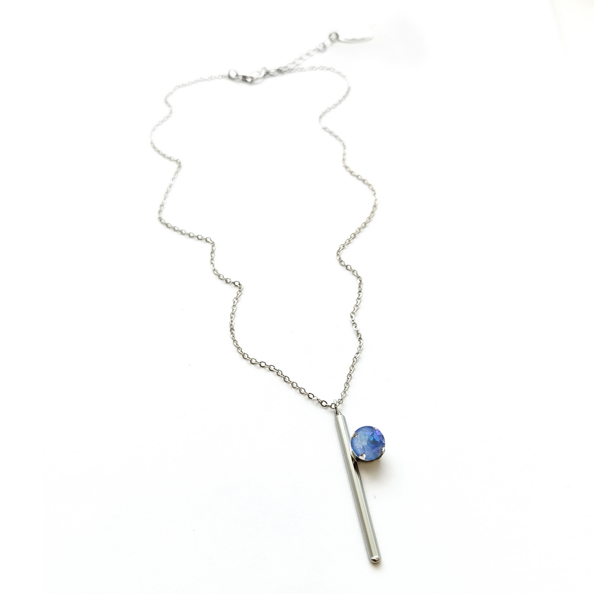 5535A Colorful frame necklace with chain and clasp Catherine bijoux Light