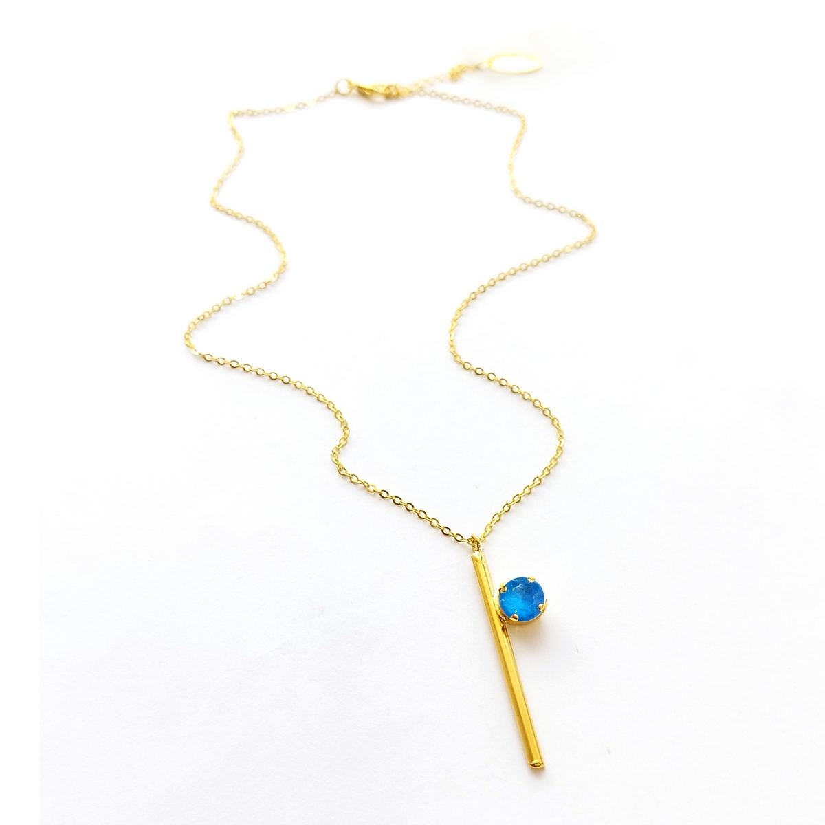 5535A Colorful frame necklace with chain and clasp Catherine bijoux Light