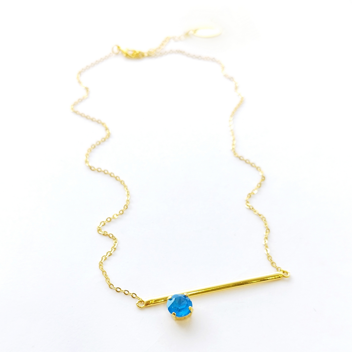 5532A Colorful frame small necklace Catherine bijoux Τυρκουάζ