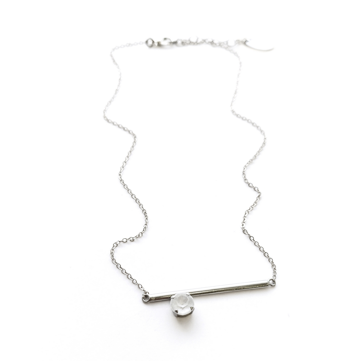 5532A Colorful frame small necklace Catherine bijoux Ασημί