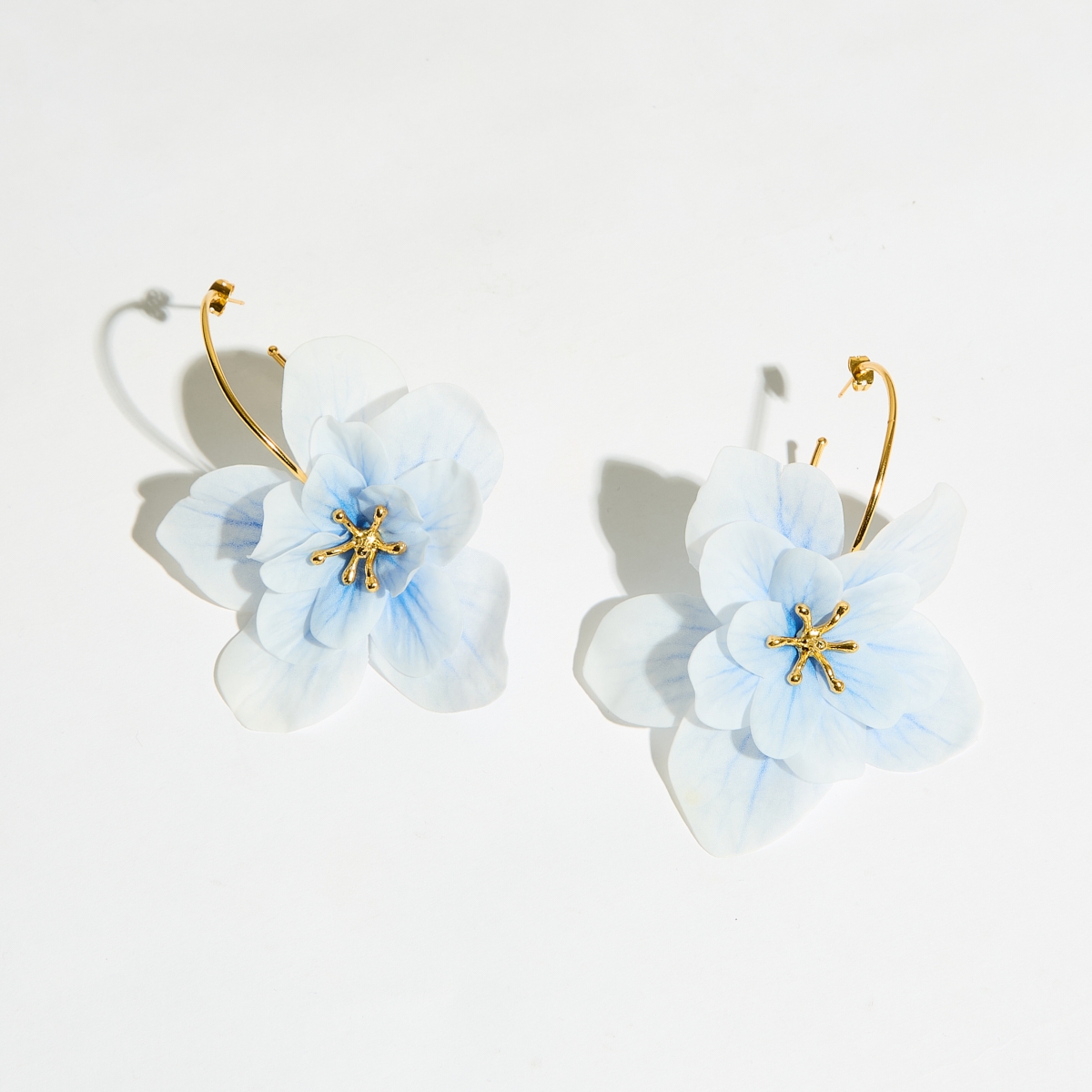 Alternative view of 5705F Lotus flower hoops Τυρκουάζ