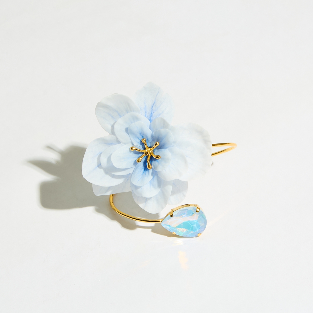 Alternative view of 5705E Lotus flower bangle Τυρκουάζ