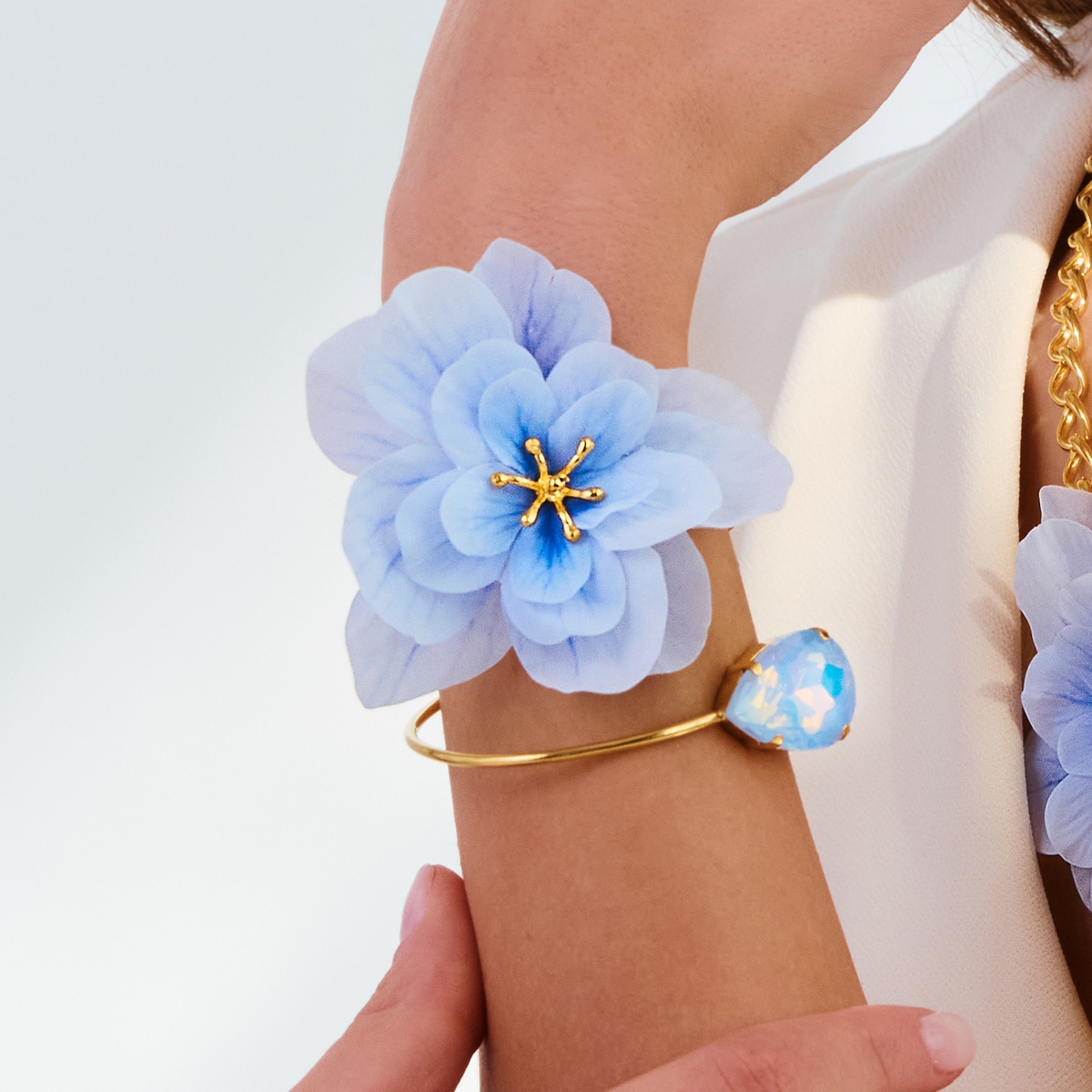 Alternative view of 5705E Lotus flower bangle Ροζ