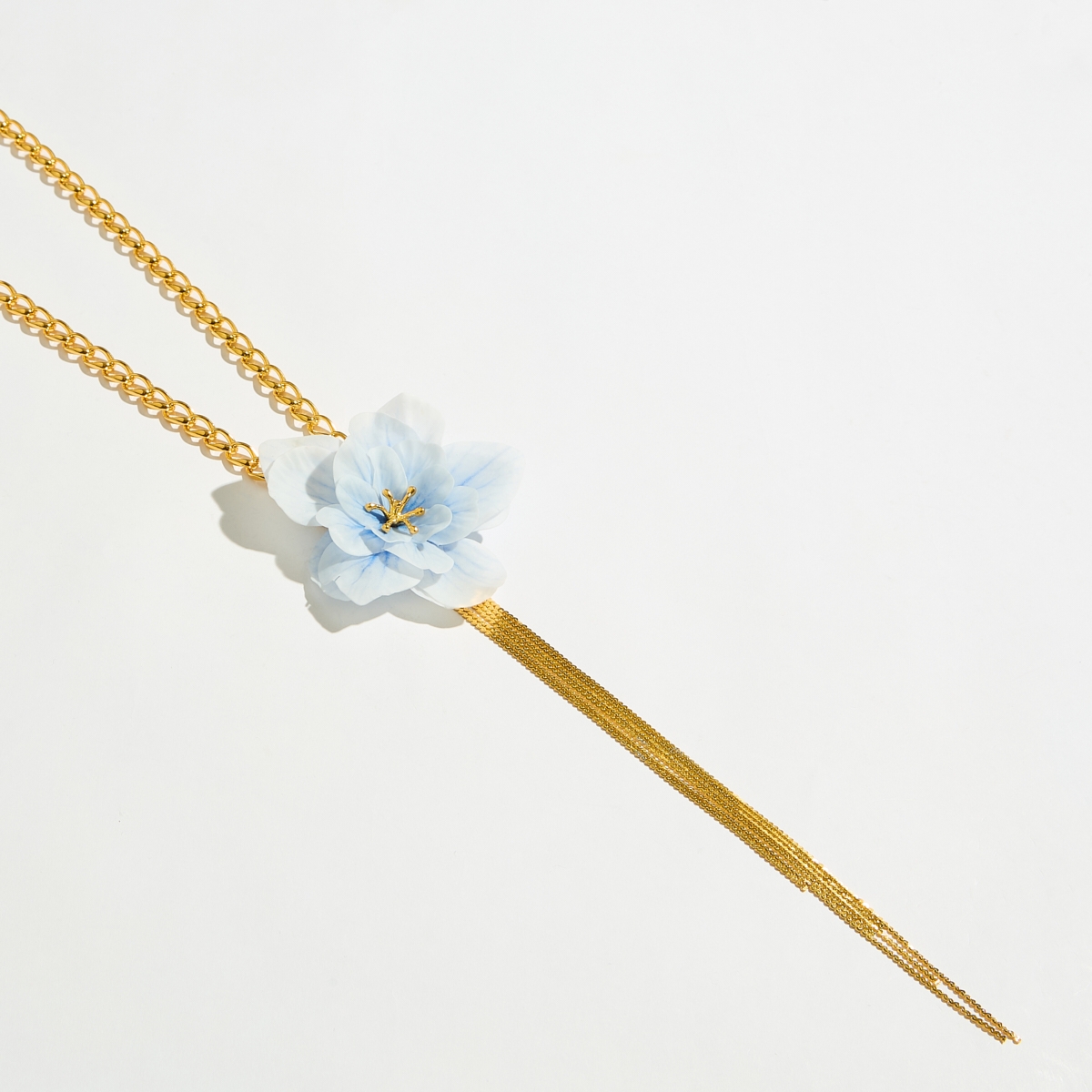 Alternative view of 5705A Lotus flower long pendant Τυρκουάζ