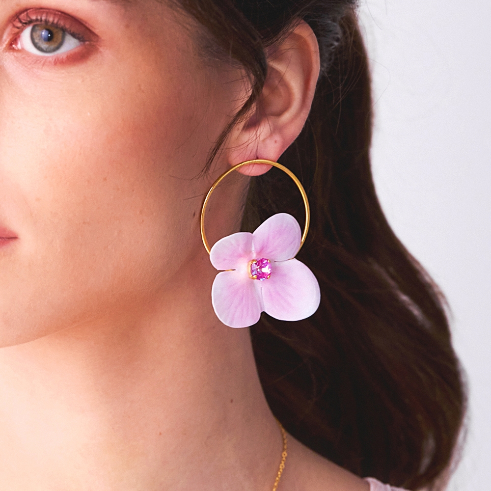 Alternative view of 5627F Primrose and crystals earrings Πράσινο