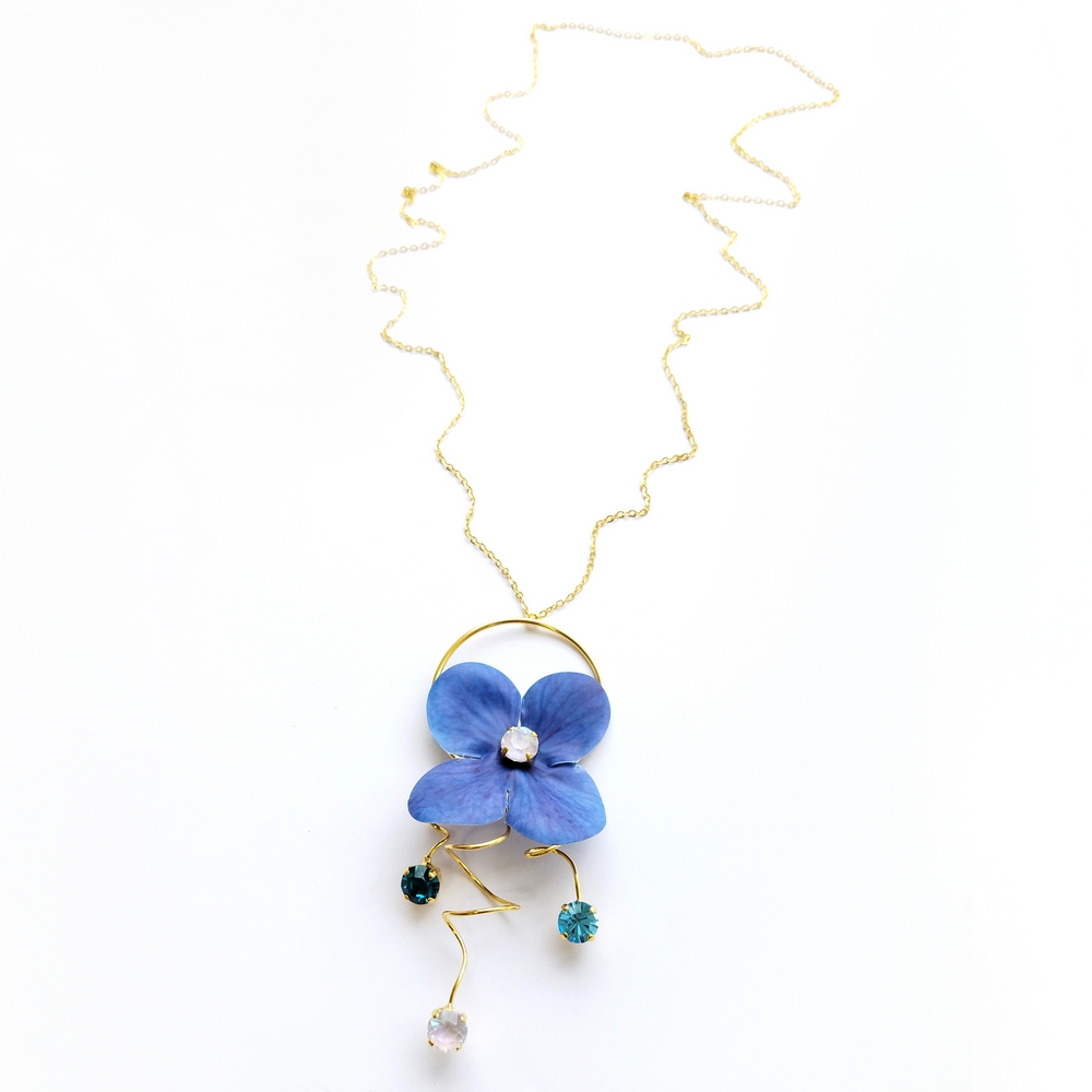 5626A Primrose and crystals pendant Μπλε