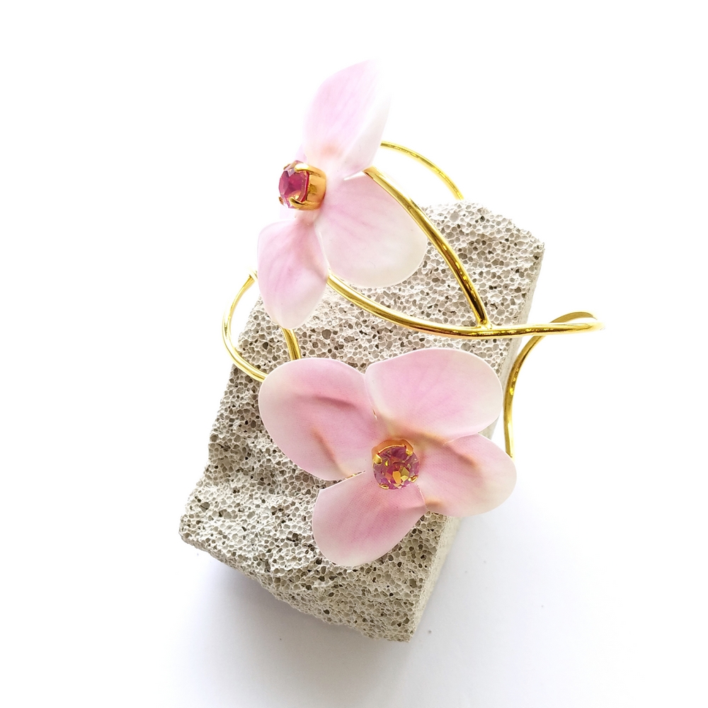 5626E Primrose and crystals bangle Ροζ