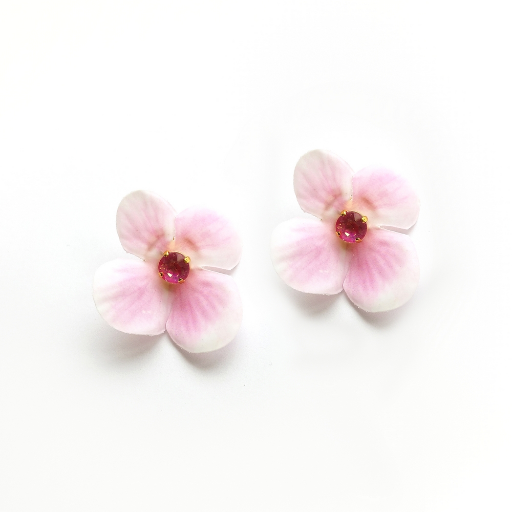 Alternative view of 5626F Primrose and crystals small earrings Ροζ