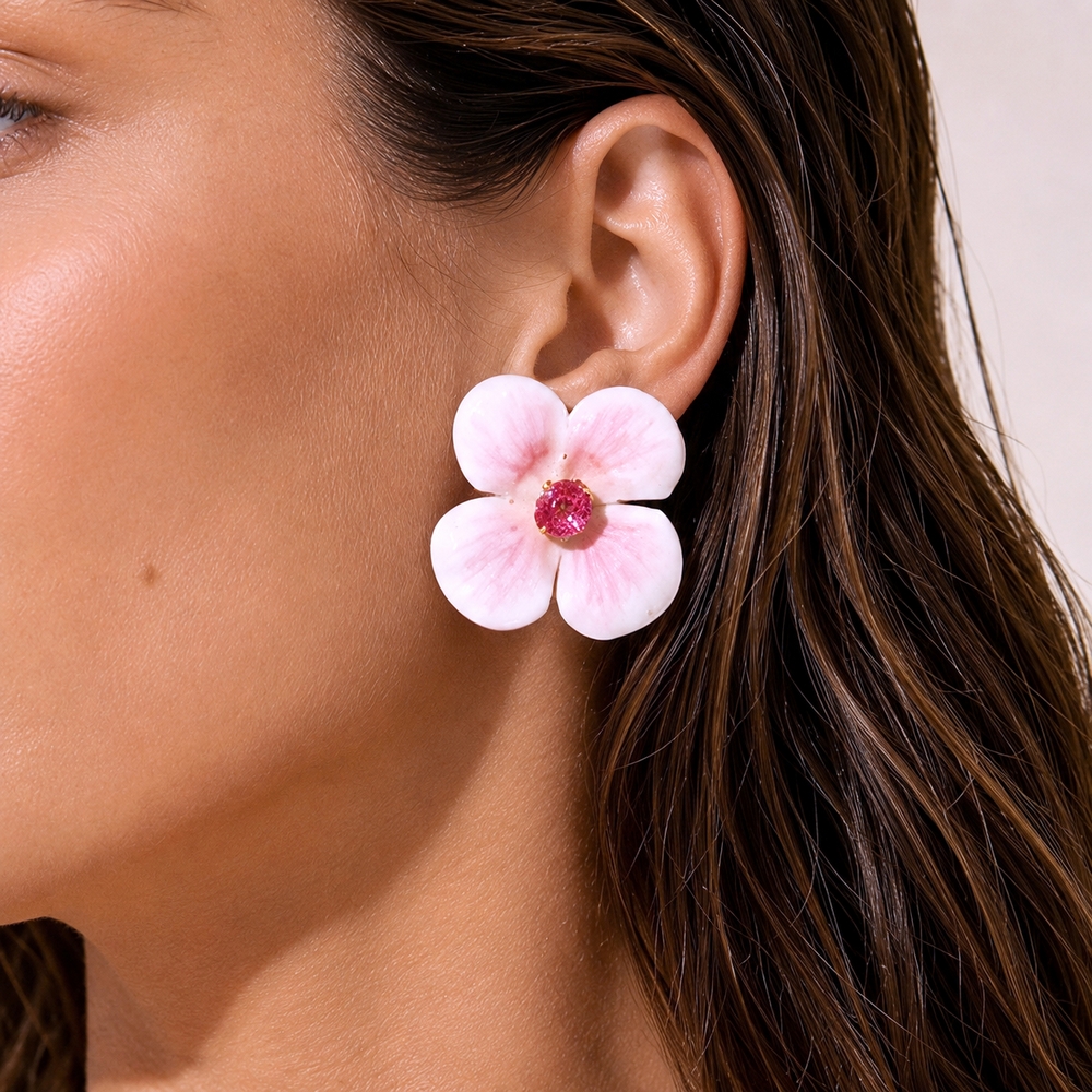 Alternative view of 5626F Primrose and crystals small earrings Μπλε