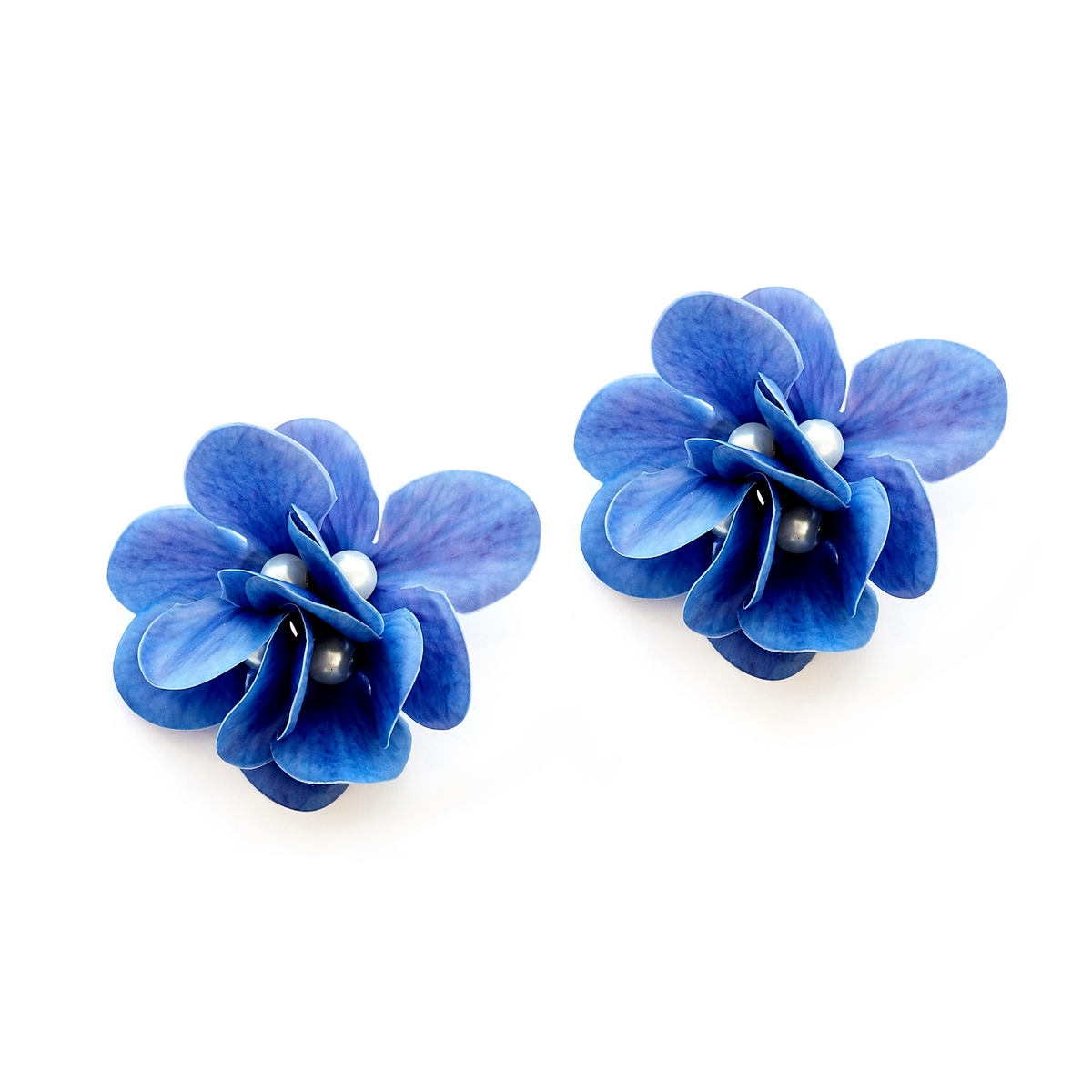 Alternative view of 5629F Primrose and pearls small earrings Catherine bijoux Μπλε