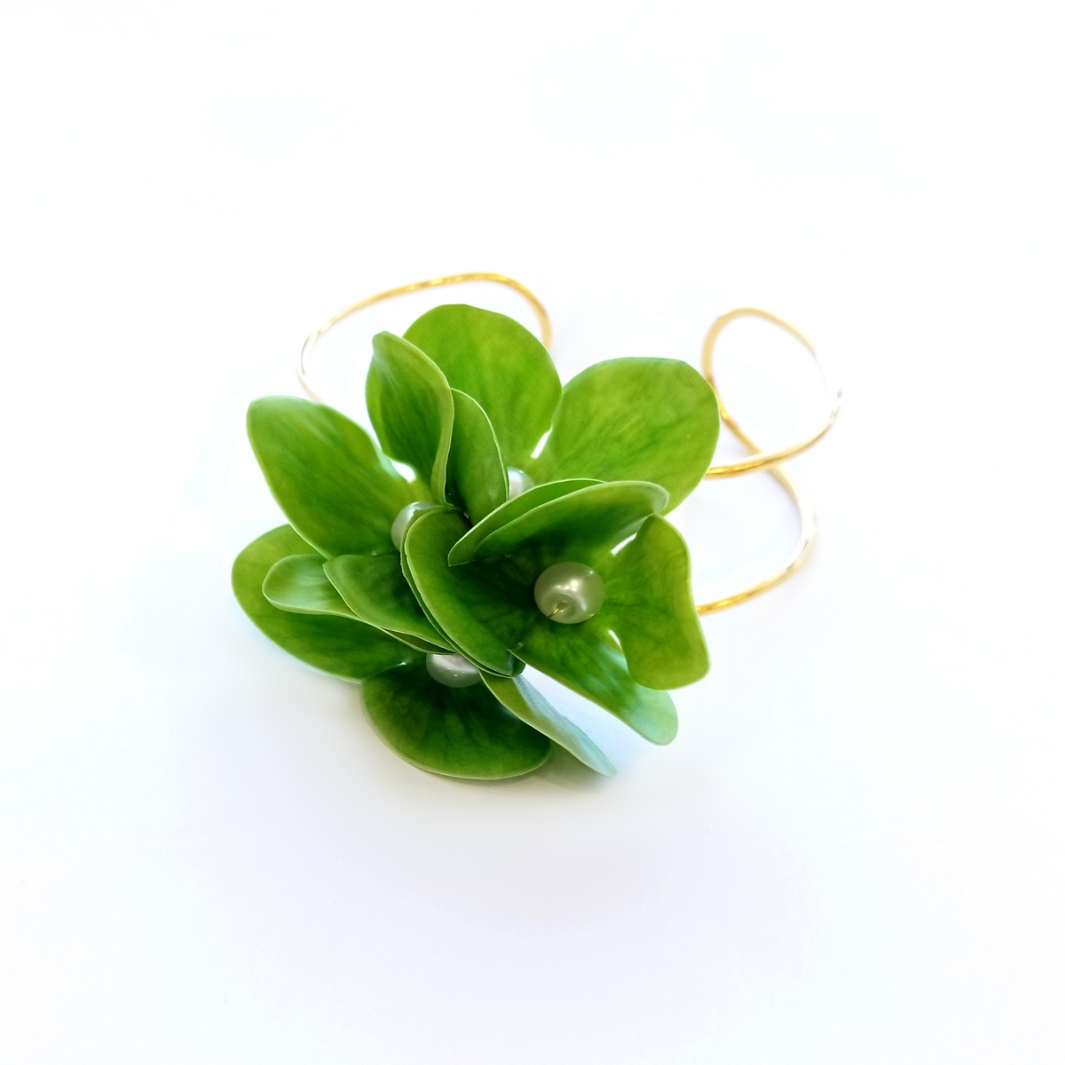 5629E Primrose and pearls bangle Catherine bijoux Πράσινο