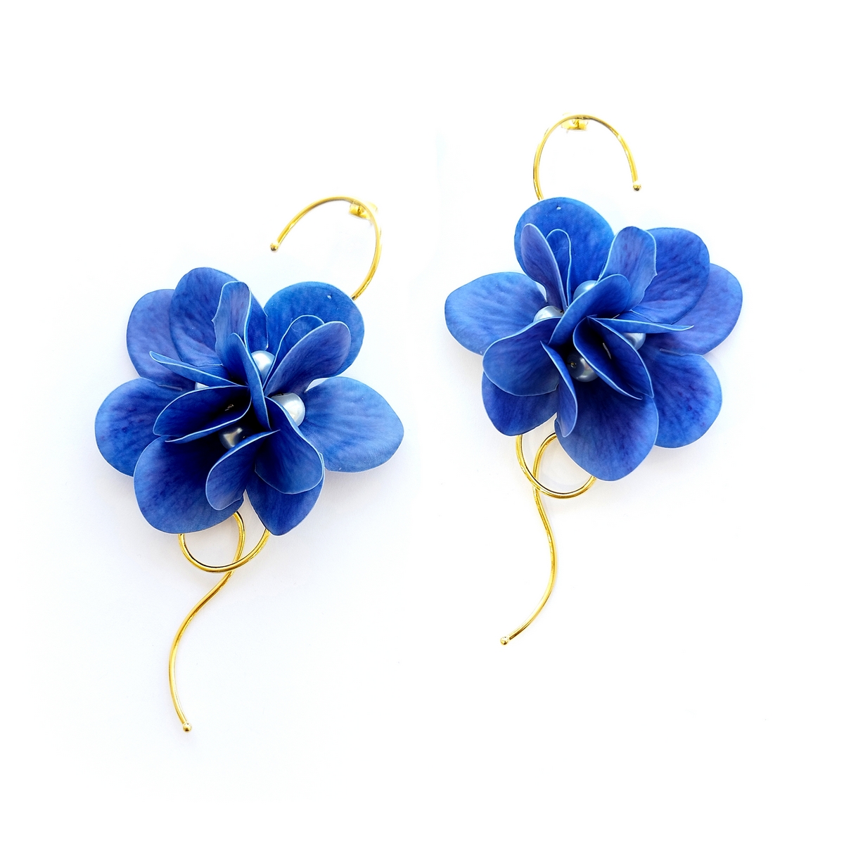 Alternative view of 5630F Primrose and pearls earrings Catherine bijoux Μπλε