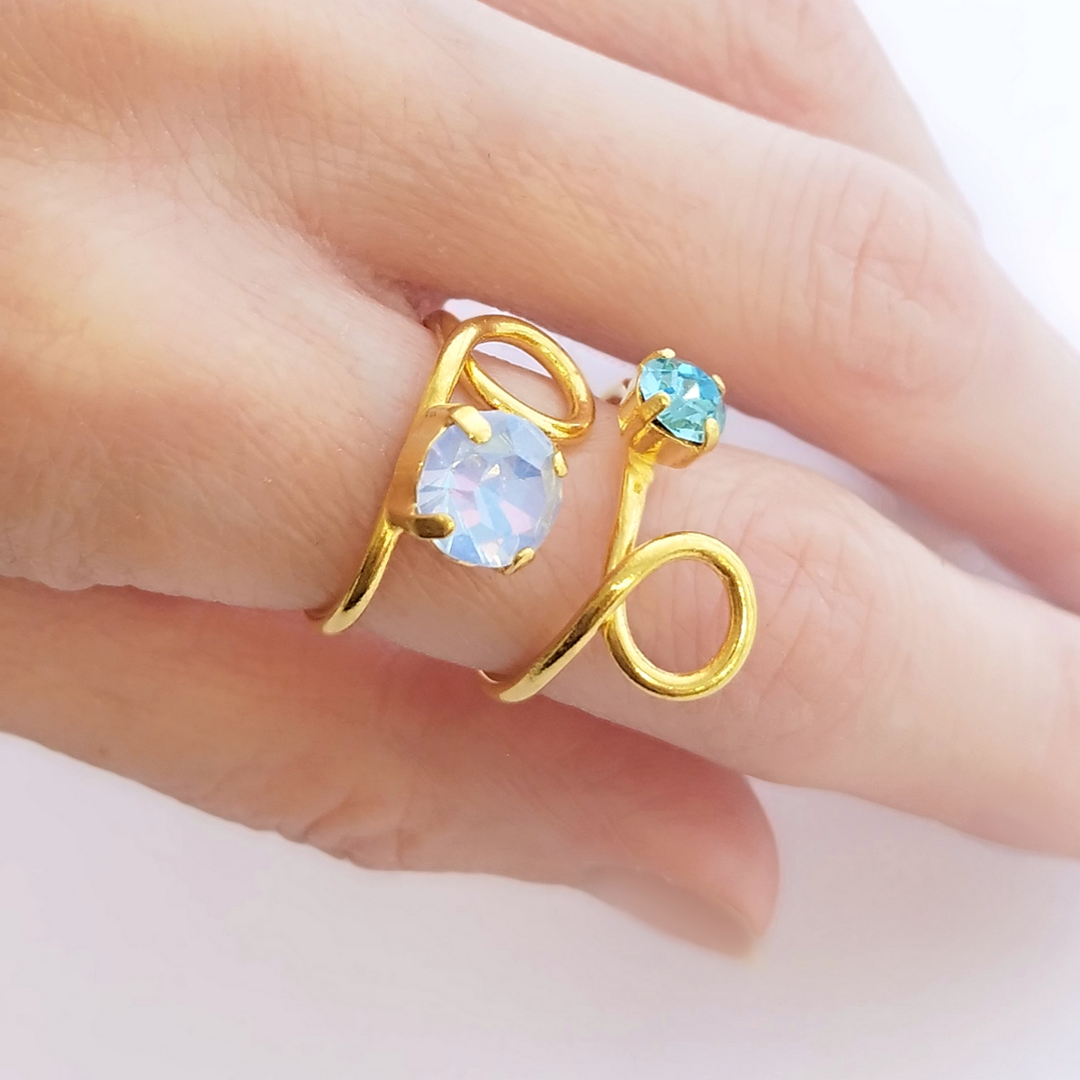 5558D Luna twist ring Catherine bijoux Turqoise
