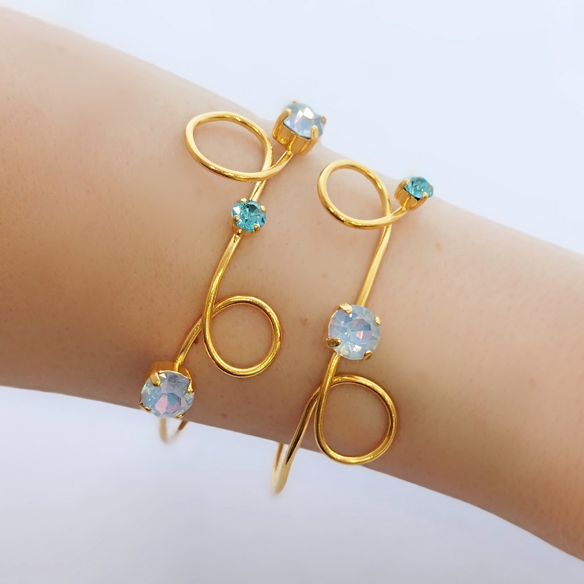 5558E Luna twist bracelet Catherine bijoux Turqoise