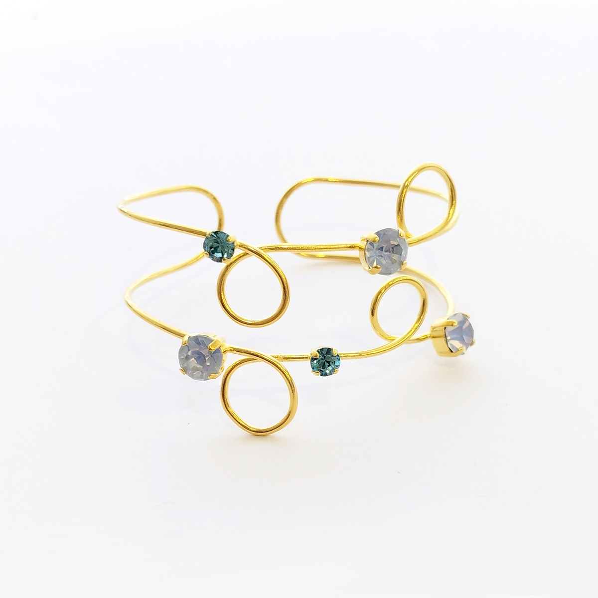 Alternative view of 5558E Luna twist bracelet Catherine bijoux Turqoise