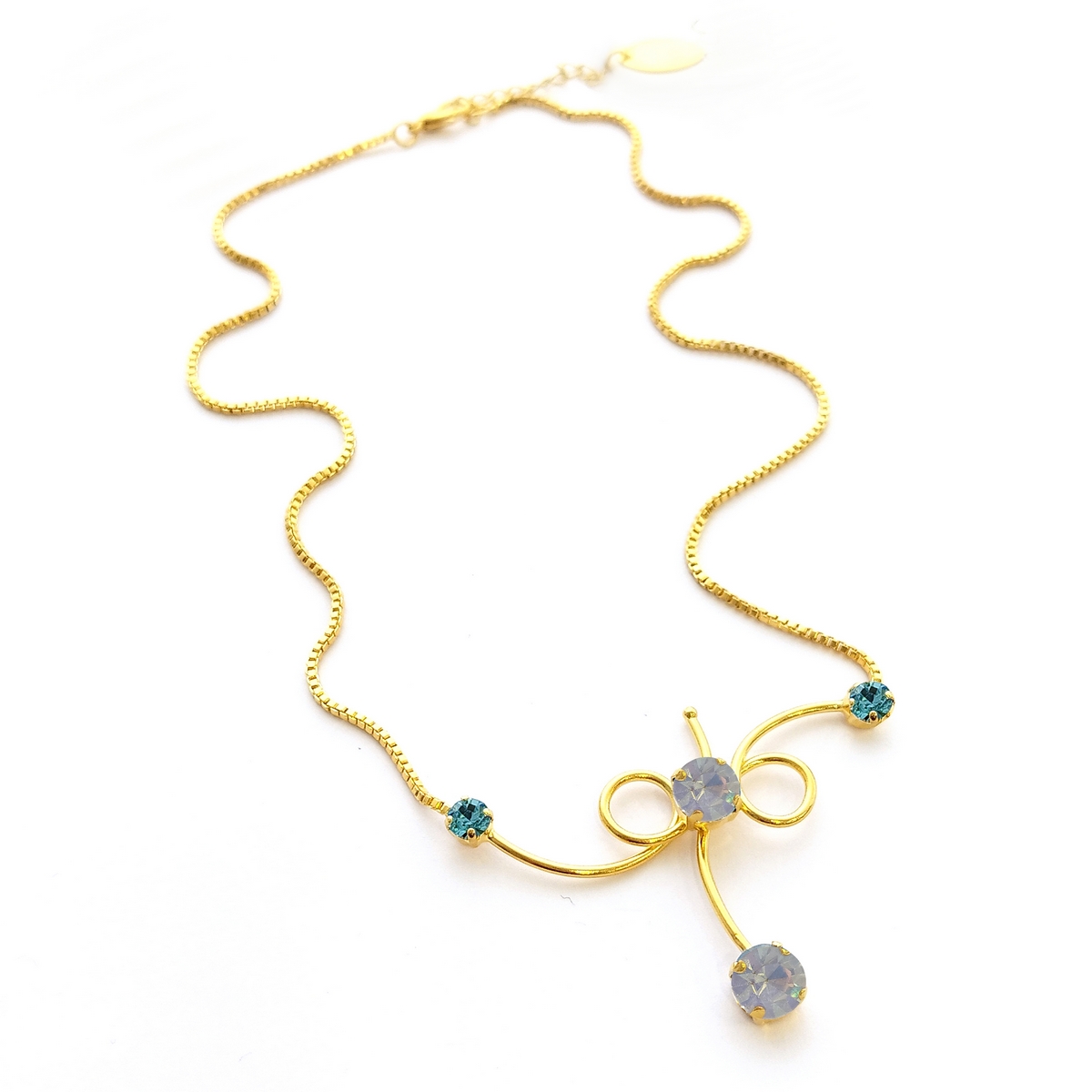 5559A Luna twist necklace Catherine bijoux Turqoise