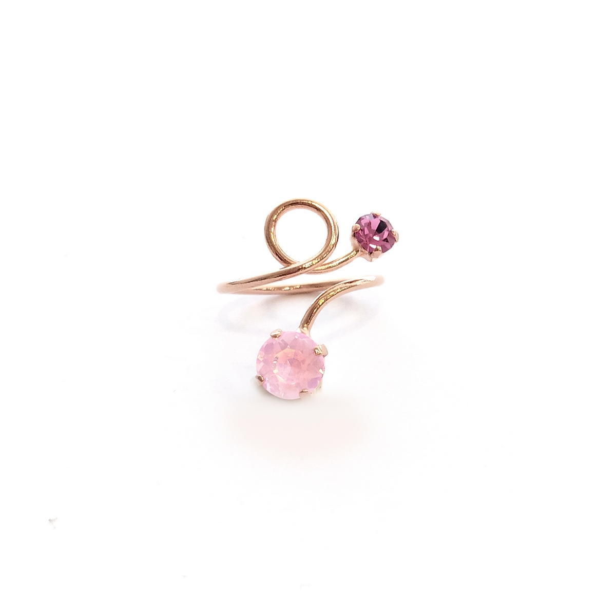 Alternative view of 5559D Luna twist small ring Catherine bijoux Magenta
