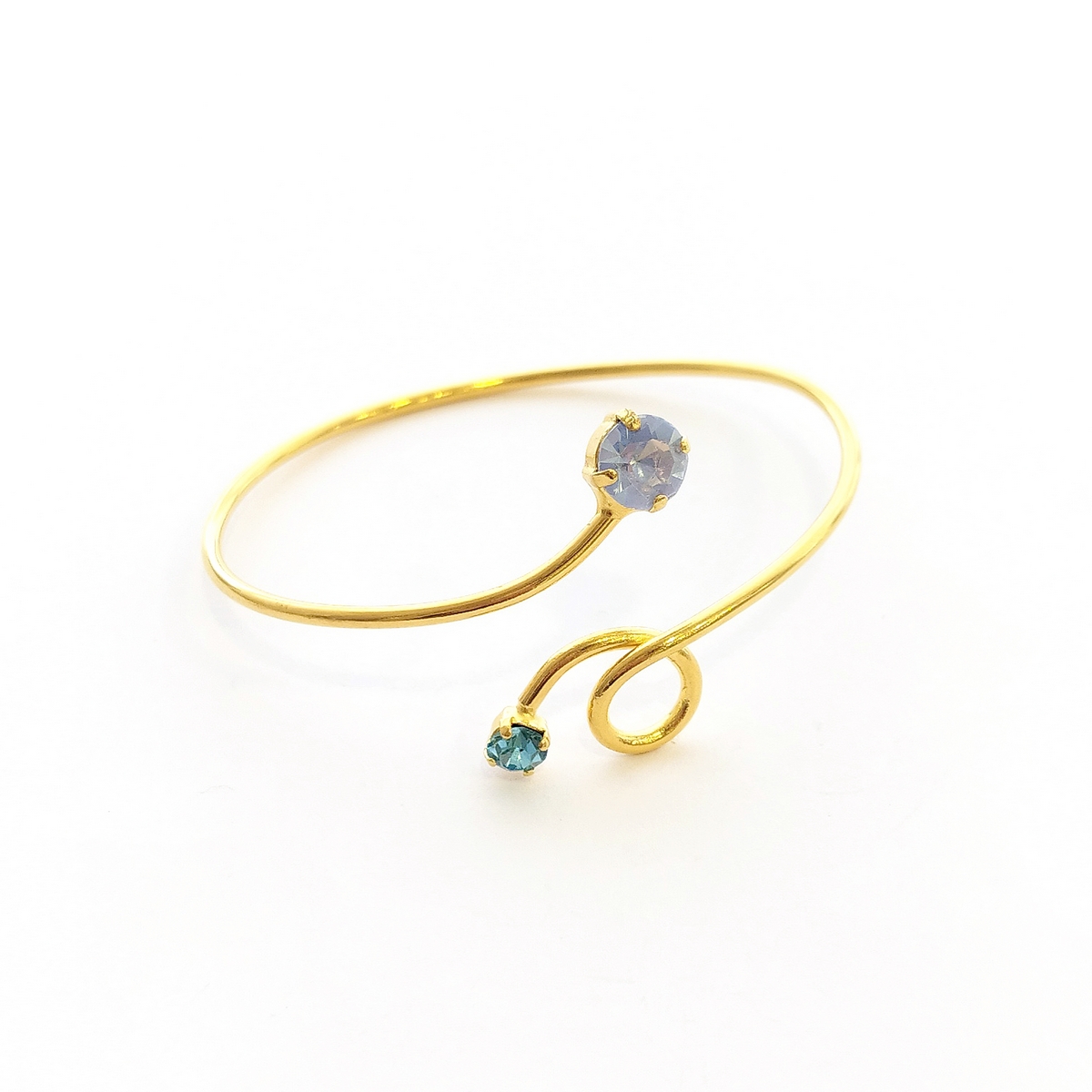 Alternative view of 5559E Luna twist small bangle Catherine bijoux Turqoise