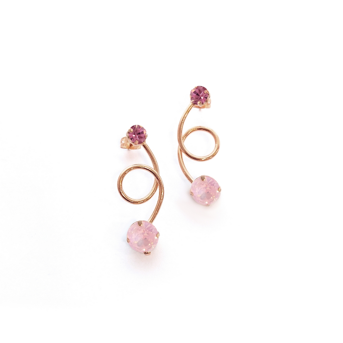 5559F Luna small earrings Catherine bijoux Magenta
