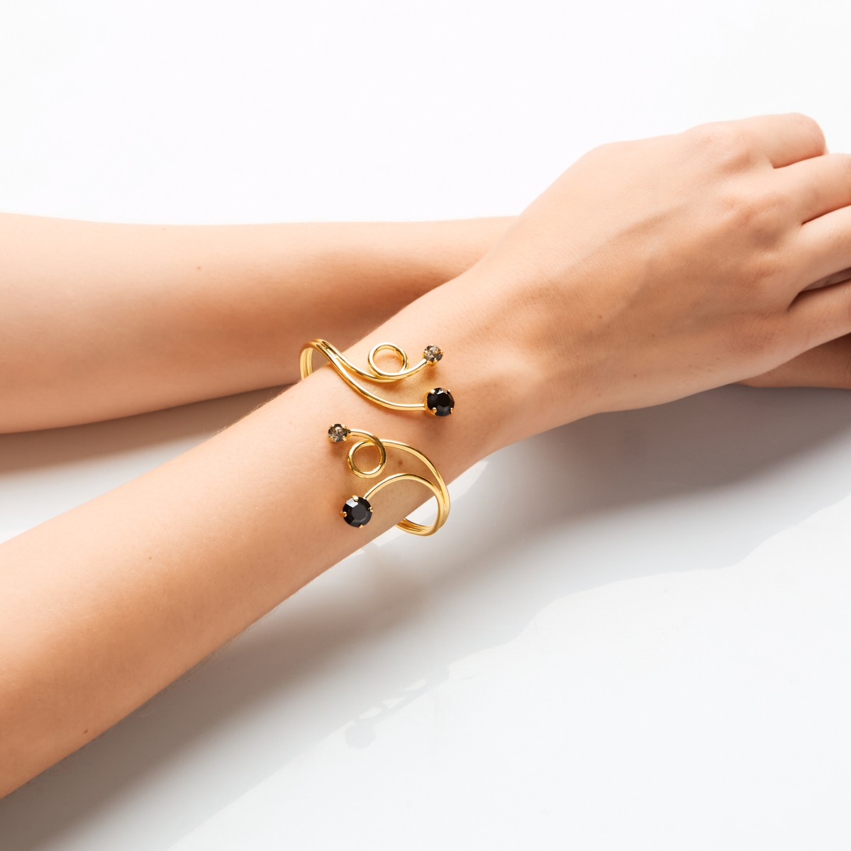 Alternative view of 5560E Luna twist double bracelet Catherine bijoux Turqoise