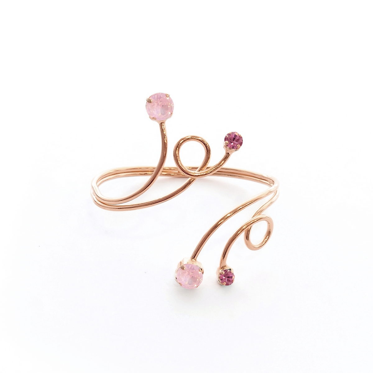Alternative view of 5560E Luna twist double bracelet Catherine bijoux Magenta