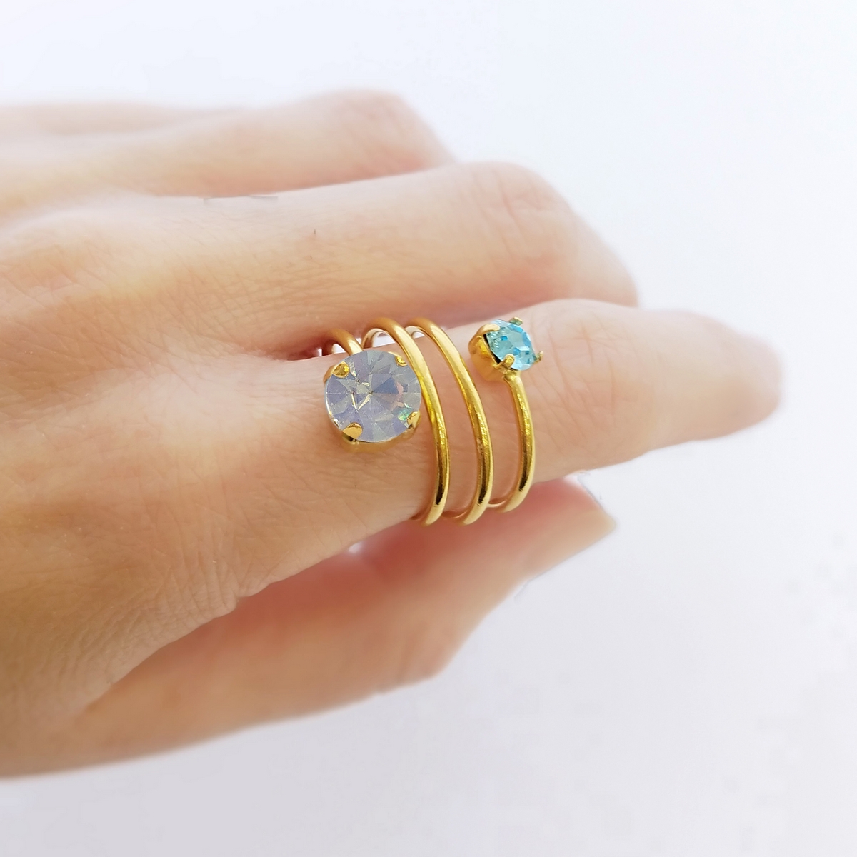 5561D Luna twist ring Catherine bijoux Turqoise