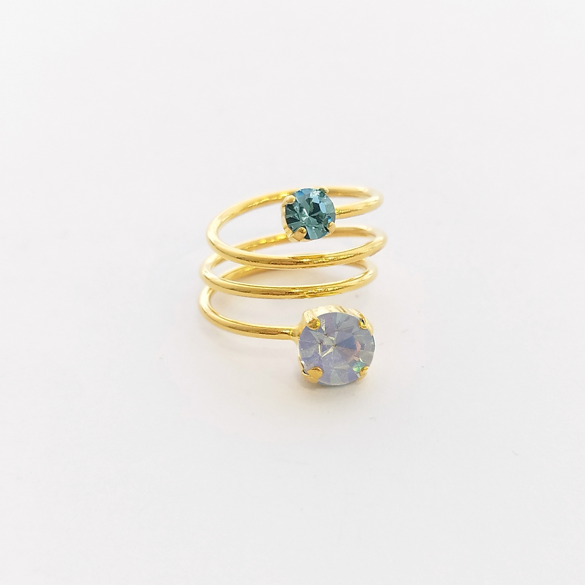 Alternative view of 5561D Luna twist ring Catherine bijoux Turqoise