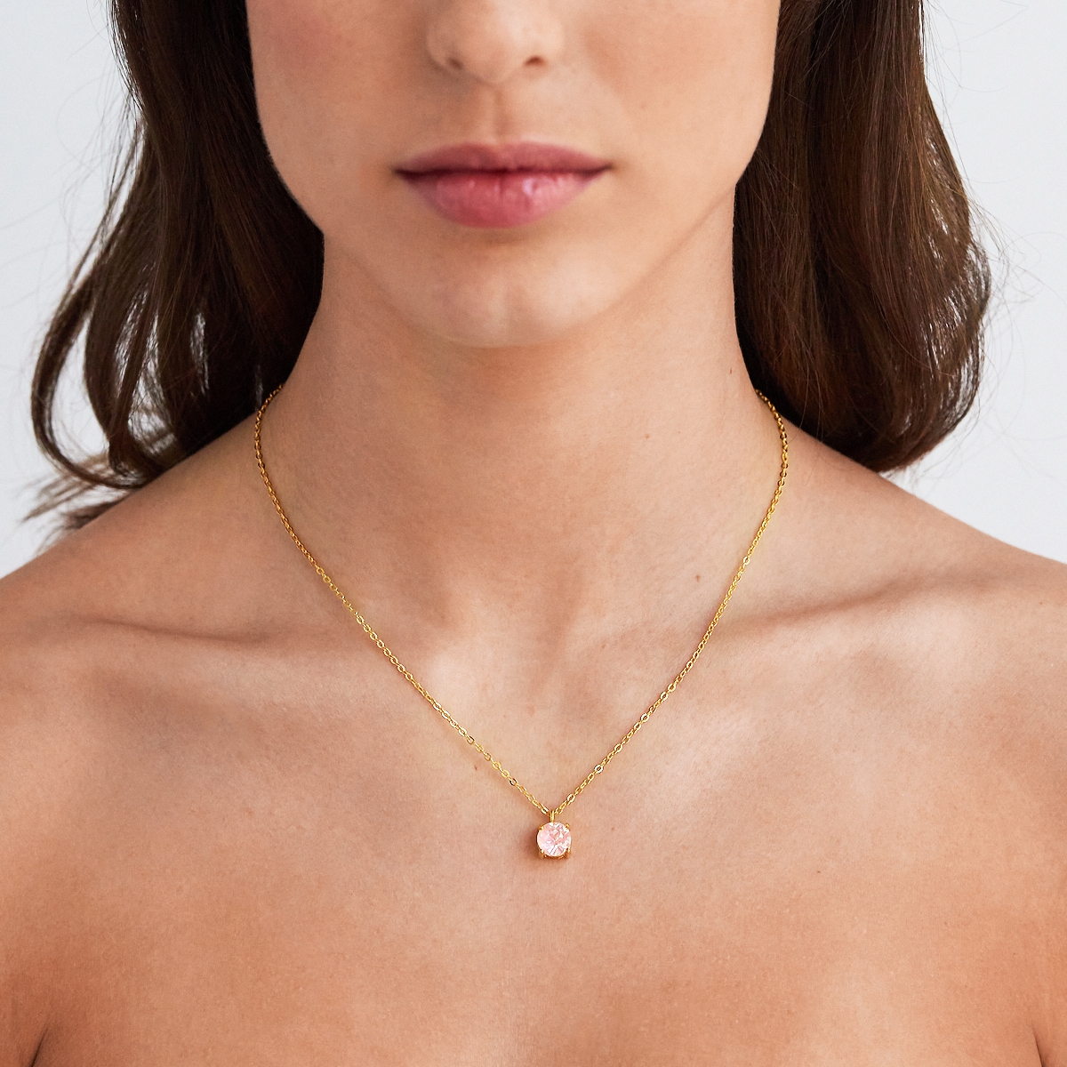 Alternative view of 5675A Geometric shine small pendant Ροζ