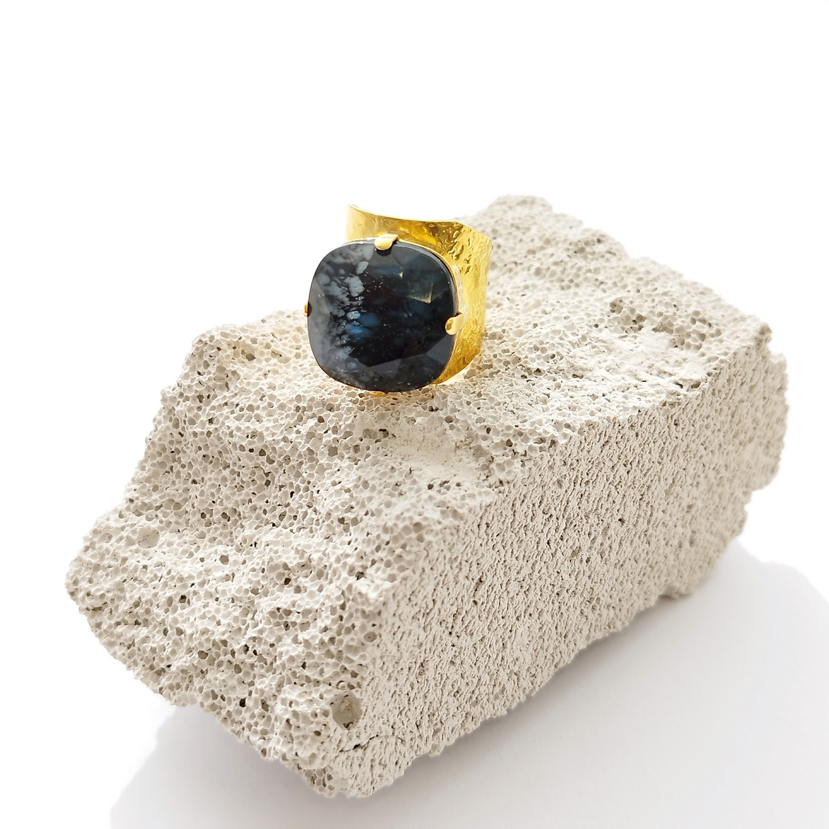 Alternative view of 5715D Colorful handmade crystal ring Μαύρο
