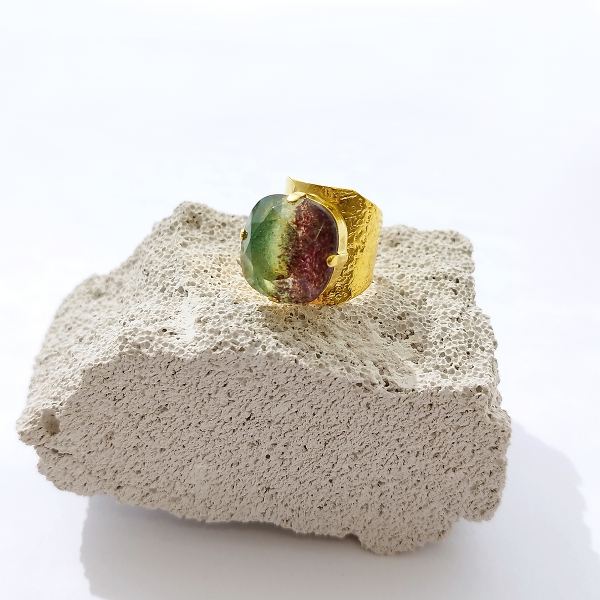 Alternative view of 5715D Colorful handmade crystal ring Πράσινο