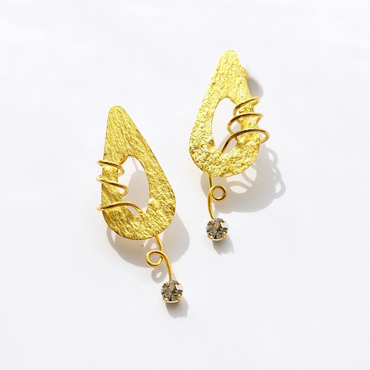5715F Colorful handmade small earrings Μαύρο