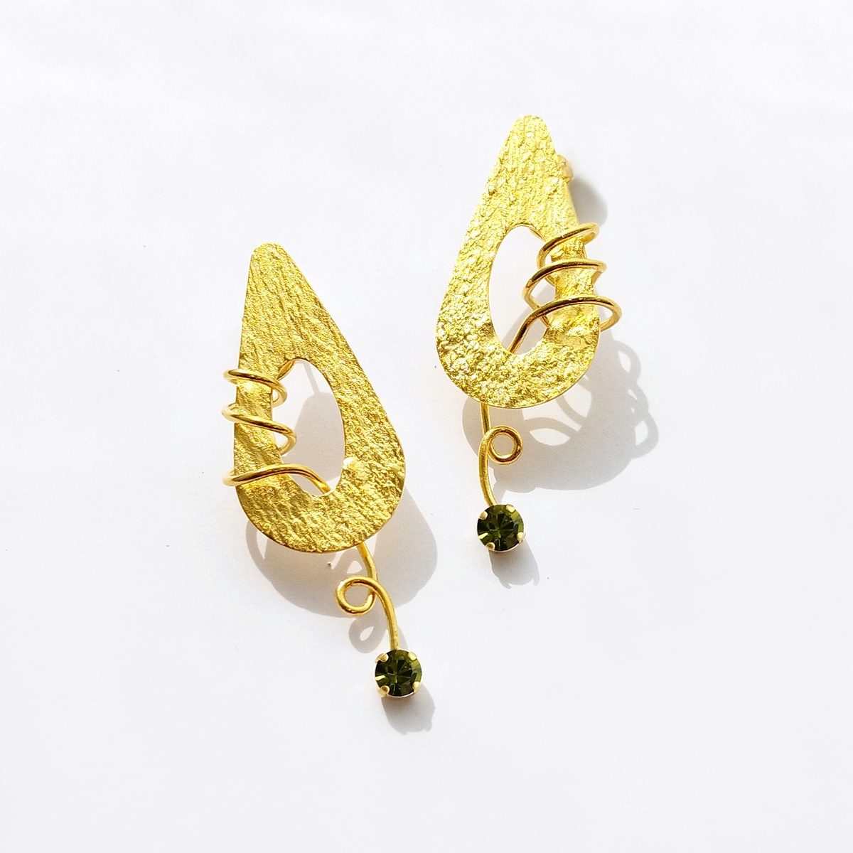 Alternative view of 5715F Colorful handmade small earrings Πράσινο