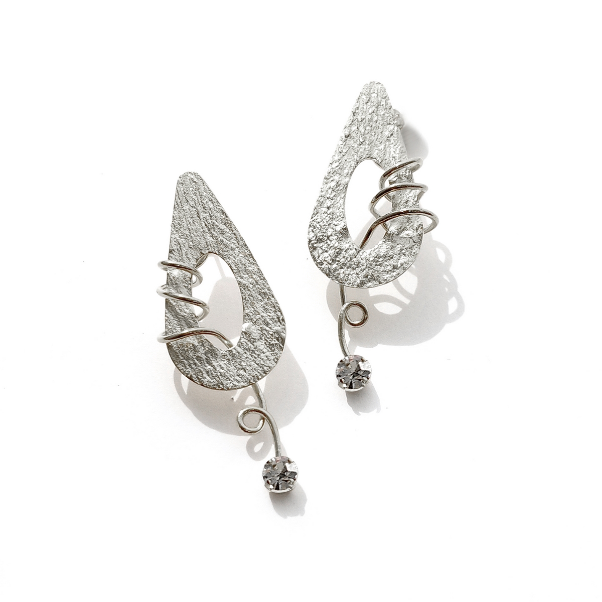 5715F Colorful handmade small earrings Γκρι