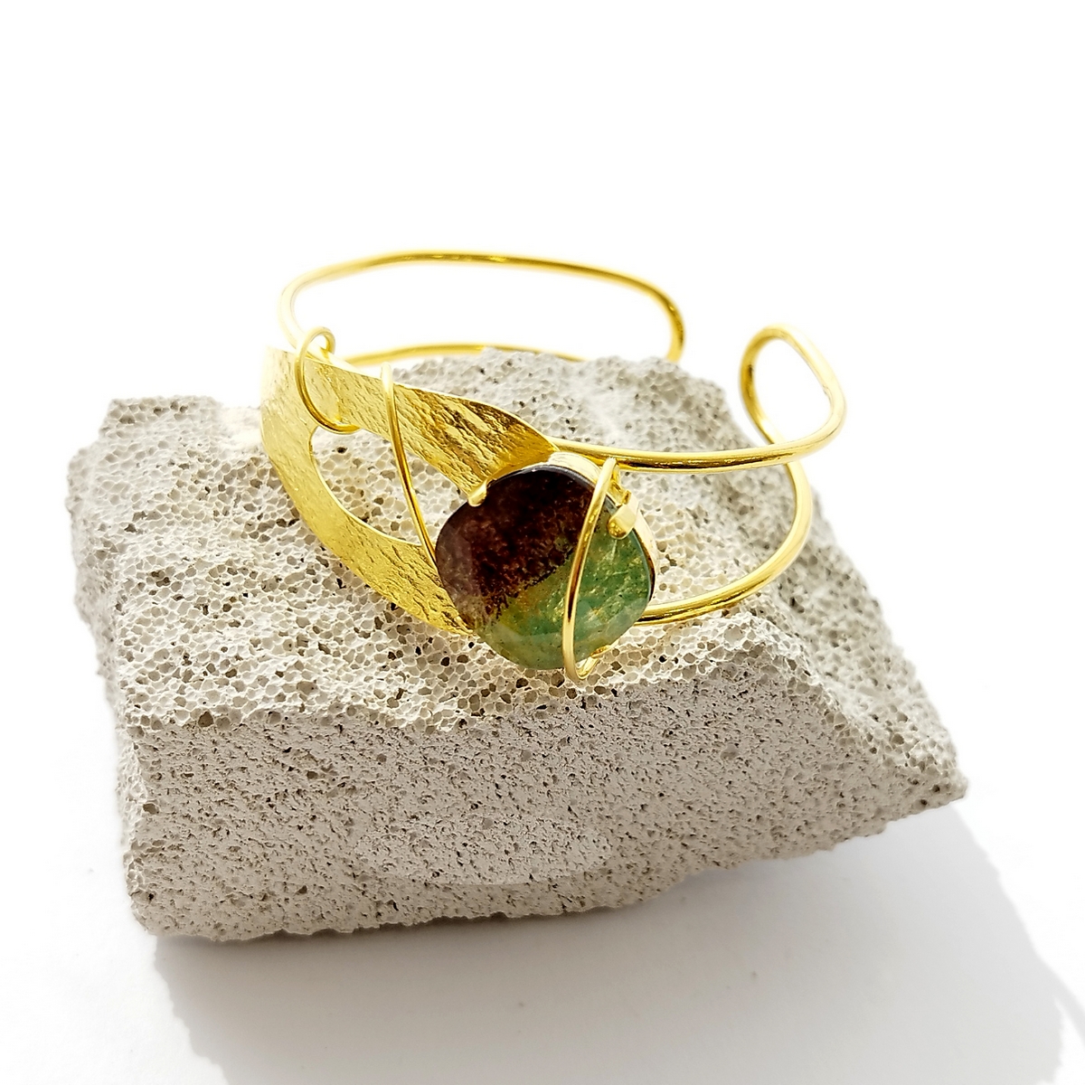 Alternative view of 5715E Colorful handmade crystal bangle Πράσινο