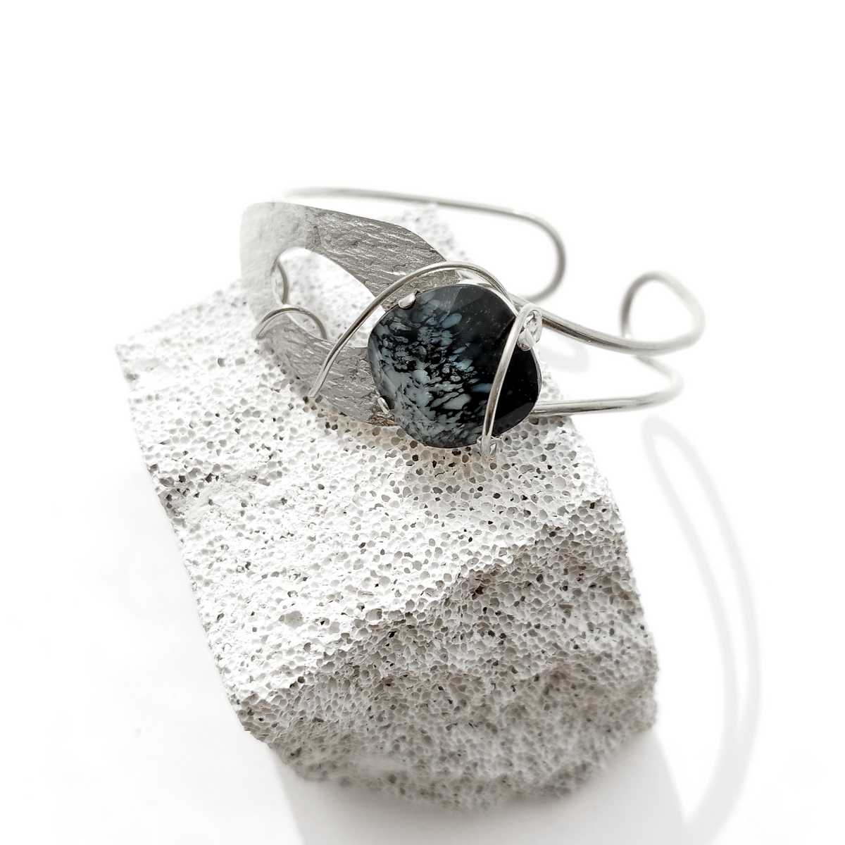 5715E Colorful handmade crystal bangle Γκρι